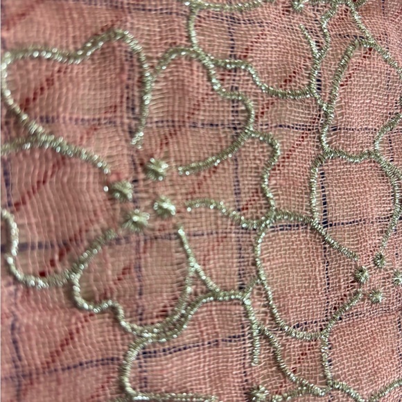 Whimsical sheer pink embroidered Barbie core fairy scarf - Picture 14 of 14